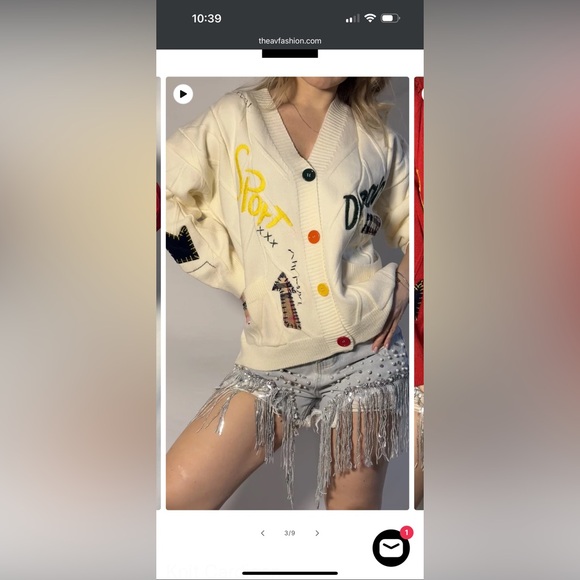 Colorful Button Cream Sweater - Picture 4 of 6